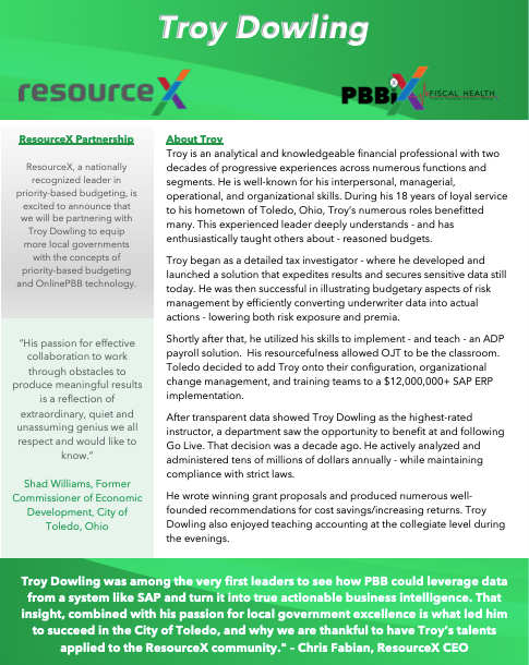 Troy Dowling Joins ResourceX as Strategic Partner to Strengthen and Expand Opportunities